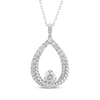 Thumbnail Image 1 of Threads of Love Diamond Teardrop Necklace 1 ct tw 10K White Gold 18&quot;