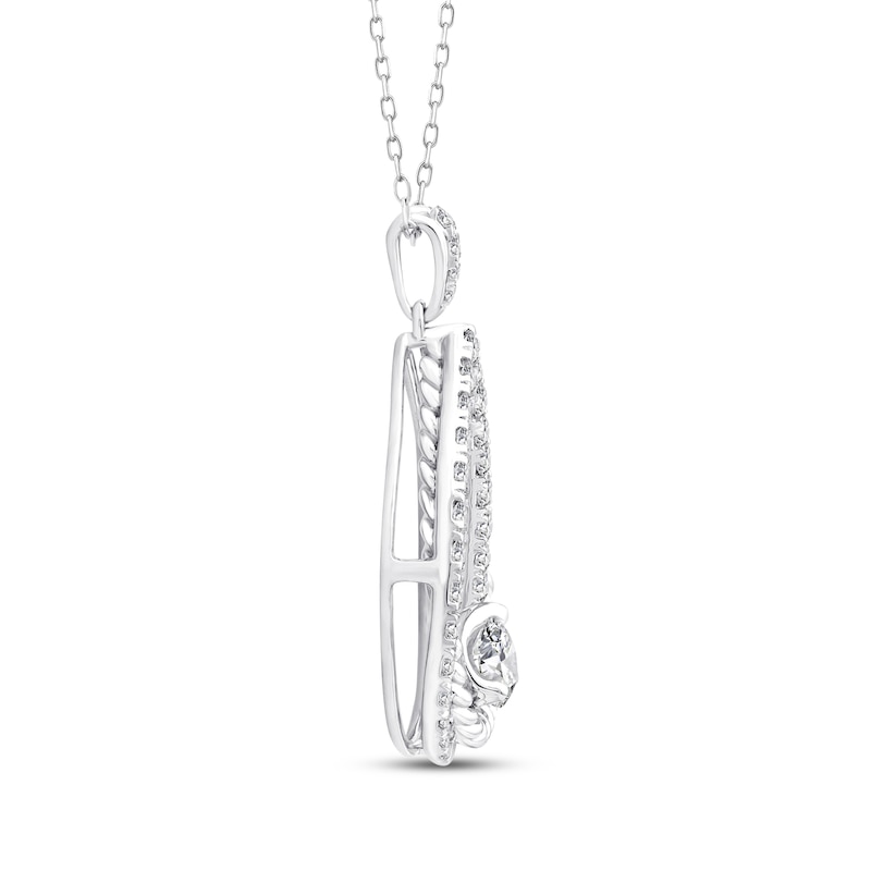 Main Image 2 of Threads of Love Diamond Teardrop Necklace 1 ct tw 10K White Gold 18&quot;