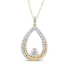 Thumbnail Image 1 of Threads of Love Diamond Teardrop Necklace 1 ct tw 10K Yellow Gold 18&quot;