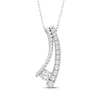 Thumbnail Image 1 of Threads of Love Diamond Curved Bar Necklace 1/2 ct tw 10K White Gold 18&quot;