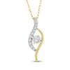 Thumbnail Image 1 of Threads of Love Diamond Swirl Necklace 1 ct tw 10K Yellow Gold 18&quot;