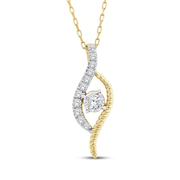 Threads of Love Diamond Swirl Necklace 1 ct tw 10K Yellow Gold 18&quot;