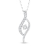 Thumbnail Image 1 of Threads of Love Diamond Swirl Necklace 1/2 ct tw 10K White Gold 18&quot;