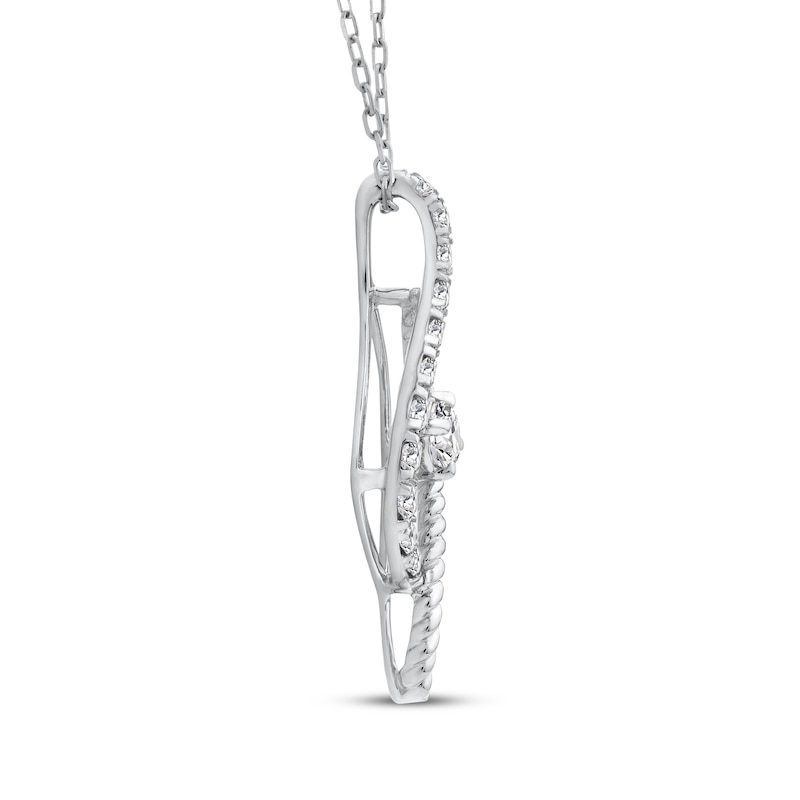 Main Image 2 of Threads of Love Diamond Swirl Necklace 1/2 ct tw 10K White Gold 18&quot;