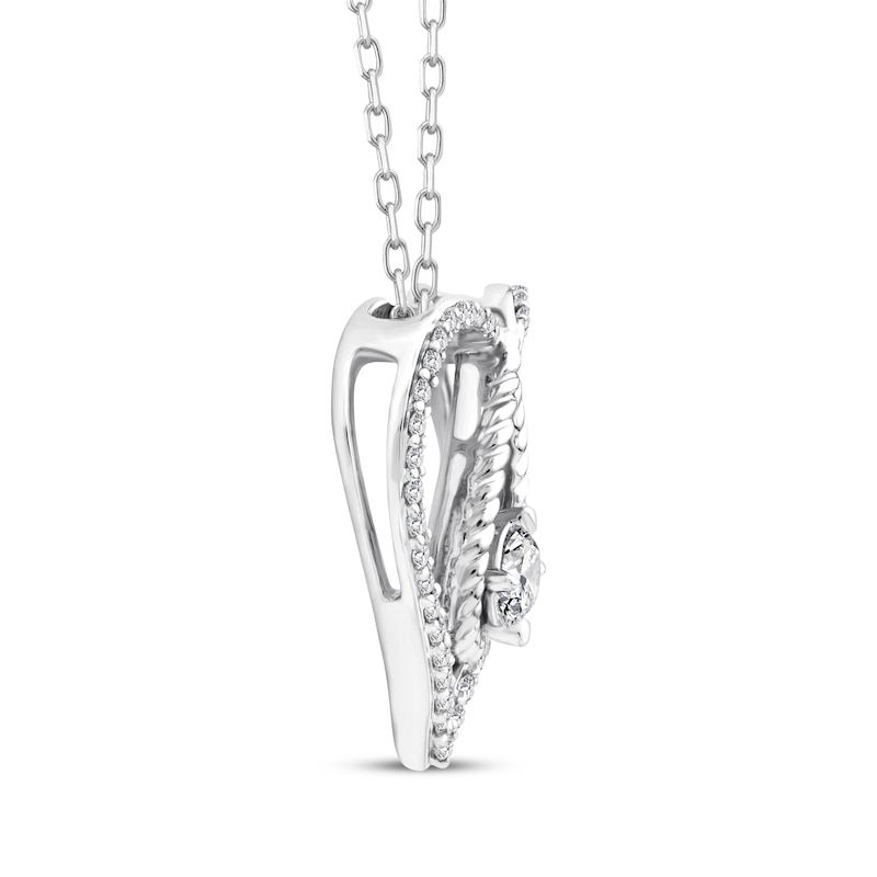 Main Image 2 of Threads of Love Diamond Heart Necklace 1/4 ct tw 10K White Gold 18&quot;