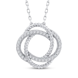 Threads of Love Diamond Knot Necklace 1/5 ct tw Sterling Silver 18&quot;