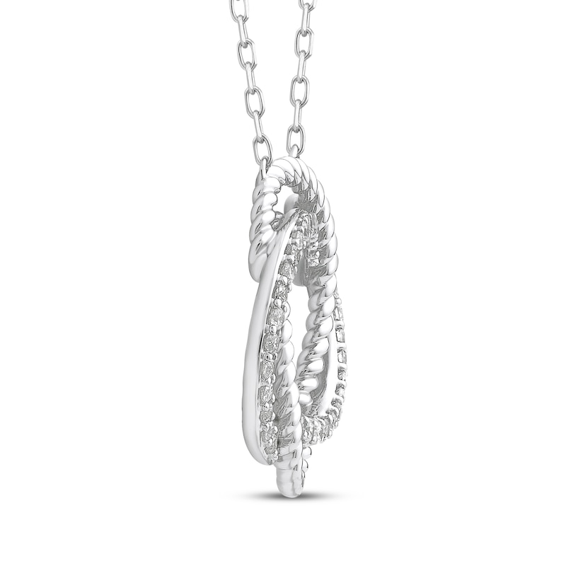 Threads of Love Diamond Knot Necklace 1/5 ct tw Sterling Silver 18"