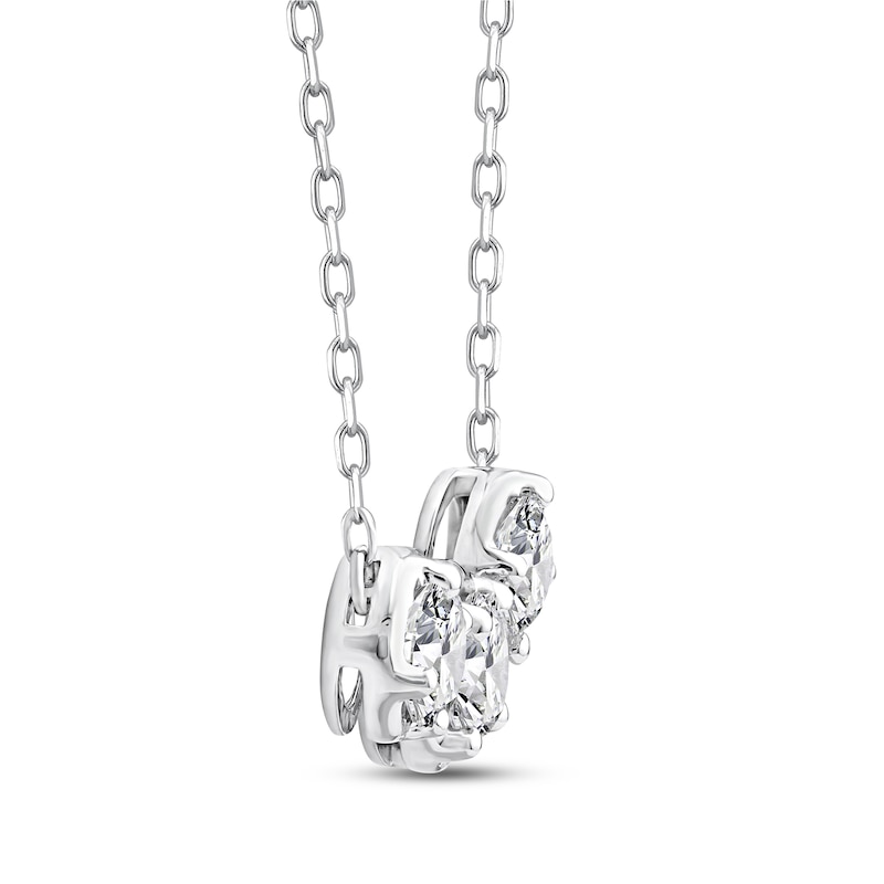 Memories, Moments, Magic Diamond Three-Stone Necklace 1 ct tw 10K White Gold 18.75"