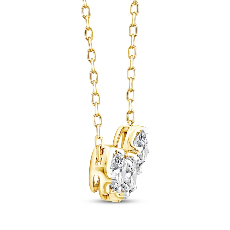 Main Image 2 of Memories, Moments, Magic Diamond Three-Stone Necklace 1 ct tw 10K Yellow Gold 18.75&quot;