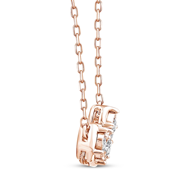 Main Image 2 of Memories, Moments, Magic Diamond Three-Stone Necklace 1/6 ct tw 10K Rose Gold 18&quot;