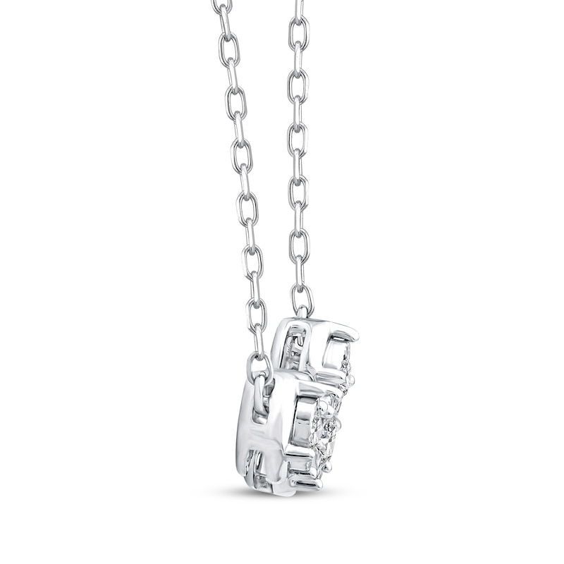 Main Image 2 of Memories, Moments, Magic Diamond Three-Stone Necklace 1/6 ct tw 10K White Gold 18&quot;