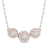 Thumbnail Image 0 of Memories, Moments, Magic Diamond Three-Stone Halo Necklace 1/3 ct tw 10K Rose Gold 18.5"