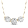 Thumbnail Image 1 of Memories, Moments, Magic Diamond Three-Stone Halo Necklace 1/3 ct tw 10K Yellow Gold 18.5&quot;