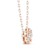 Thumbnail Image 2 of Memories, Moments, Magic Diamond Three-Stone Halo Necklace 1/2 ct tw 10K Rose Gold 18.75&quot;