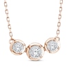 Thumbnail Image 1 of Memories Moments Magic Diamond Three-Stone Necklace 1/4 ct tw 10K Rose Gold 18.5&quot;