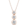 Thumbnail Image 1 of Memories Moments Magic Diamond Three-Stone Vertical Necklace 1 ct tw 10K Rose Gold 18&quot;