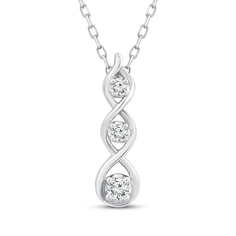 Main Image 1 of Memories Moments Magic Diamond Twist Necklace 1/10 ct tw Sterling Silver 18&quot;