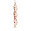 Thumbnail Image 2 of Memories Moments Magic Diamond Three-Stone Heart Vertical Necklace 1/8 ct tw 10K Rose Gold 18&quot;