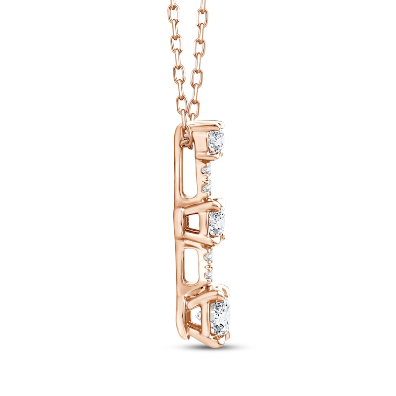 Main Image 2 of Memories Moments Magic Diamond Station Drop Necklace 1/3 ct tw 10K Rose Gold 18&quot;