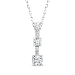 Memories Moments Magic Diamond Station Drop Necklace 1/3 ct tw 10K White Gold 18&quot;