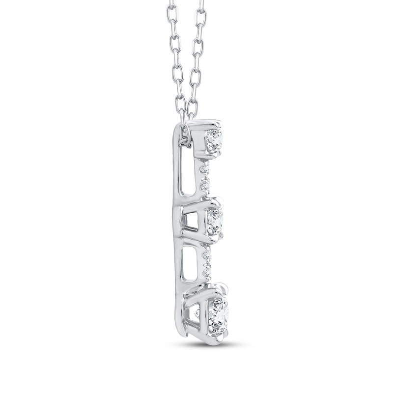 Main Image 2 of Memories Moments Magic Diamond Station Drop Necklace 1/3 ct tw 10K White Gold 18&quot;