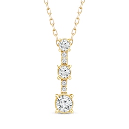 Memories Moments Magic Diamond Station Drop Necklace 1/3 ct tw 10K Yellow Gold 18&quot;