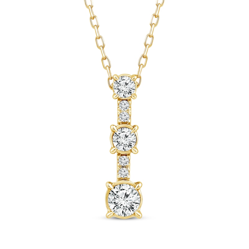 Main Image 1 of Memories Moments Magic Diamond Station Drop Necklace 1/3 ct tw 10K Yellow Gold 18&quot;