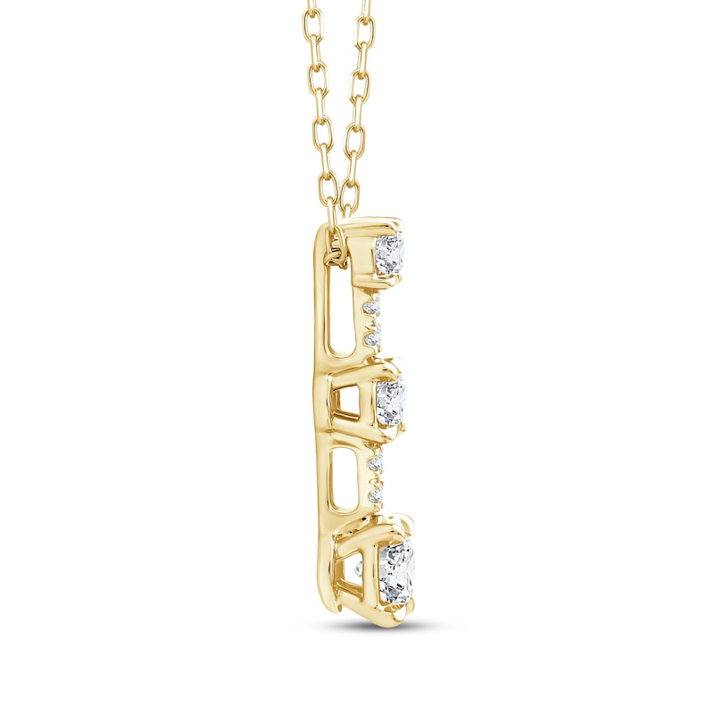 Main Image 2 of Memories Moments Magic Diamond Station Drop Necklace 1/3 ct tw 10K Yellow Gold 18&quot;