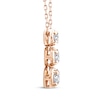 Thumbnail Image 1 of Memories Moments Magic Diamond Three-Stone Vertical Necklace 1/2 ct tw 10K Rose Gold 18"