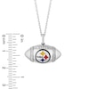 Thumbnail Image 1 of True Fans Pittsburgh Steelers Diamond Accent Football Necklace in Sterling Silver