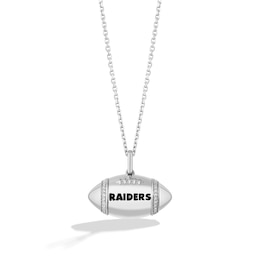 True Fans Las Vegas Raiders Diamond Accent Football Necklace in Sterling Silver