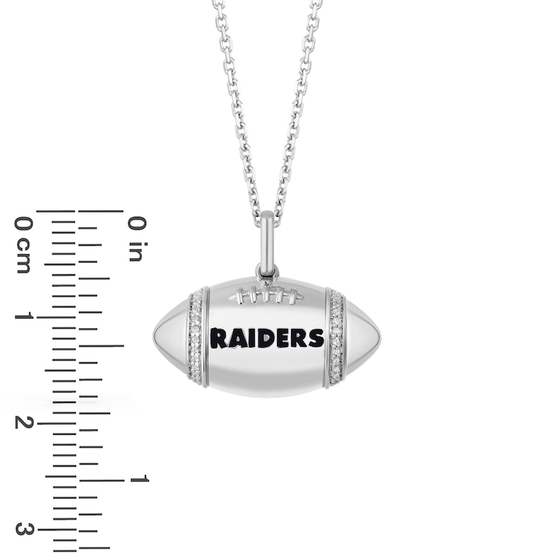 Main Image 2 of True Fans Las Vegas Raiders Diamond Accent Football Necklace in Sterling Silver