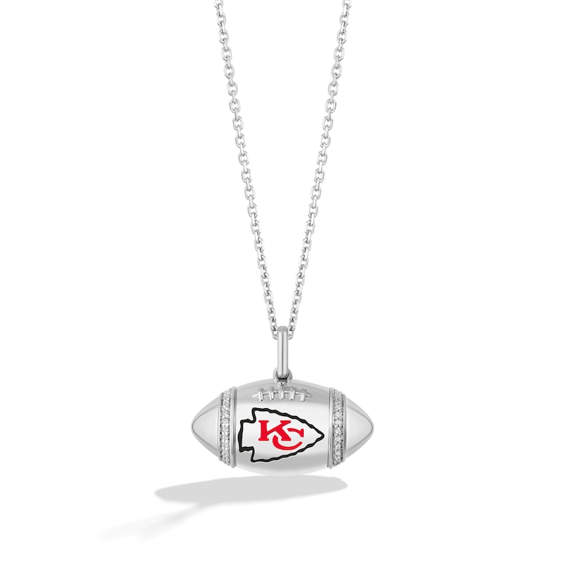 True Fans Kansas City Chiefs Diamond Accent Football Necklace in ...