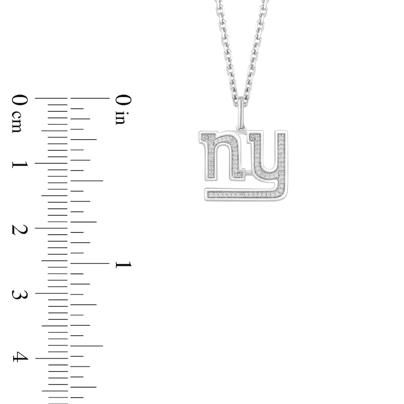 Main Image 2 of True Fans New York Giants 1/10 CT. T.W. Diamond Logo Necklace in Sterling Silver