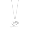 Thumbnail Image 1 of True Fans Kansas City Chiefs 1/10 CT. T.W. Diamond Logo Necklace in Sterling Silver