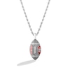 Thumbnail Image 1 of True Fans San Francisco 49ers 1/20 CT. T.W. Diamond Vertical Football Necklace in Sterling Silver