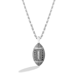 True Fans Las Vegas Raiders 1/20 CT. T.W. Diamond Vertical Football Necklace in Sterling Silver