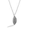 Thumbnail Image 1 of True Fans Las Vegas Raiders 1/20 CT. T.W. Diamond Vertical Football Necklace in Sterling Silver