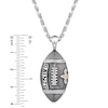 Thumbnail Image 4 of True Fans New Orleans Saints 1/20 CT. T.W. Diamond Vertical Football Necklace in Sterling Silver