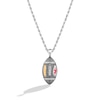 Thumbnail Image 1 of True Fans Kansas City Chiefs 1/20 CT. T.W. Diamond Vertical Football Necklace in Sterling Silver