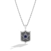 Thumbnail Image 1 of True Fans Dallas Cowboys 1/5 CT. T.W. Diamond and Enamel Reversible Shield Necklace in Sterling Silver