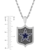 Thumbnail Image 3 of True Fans Dallas Cowboys 1/5 CT. T.W. Diamond and Enamel Reversible Shield Necklace in Sterling Silver