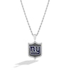 Thumbnail Image 0 of True Fans New York Giants 1/5 CT. T.W. Diamond and Enamel Reversible Shield Necklace in Sterling Silver