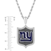 Thumbnail Image 2 of True Fans New York Giants 1/5 CT. T.W. Diamond and Enamel Reversible Shield Necklace in Sterling Silver