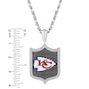 Thumbnail Image 3 of True Fans Kansas City Chiefs 1/5 CT. T.W. Diamond and Enamel Reversible Shield Necklace in Sterling Silver