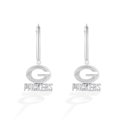 True Fans Greenbay Packers 1/10 CT. T.W. Diamond Logo Earrings in Sterling Silver