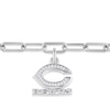 Thumbnail Image 1 of True Fans Chicago Bears 1/15 CT. T.W. Diamond Logo Paperclip Link Bracelet in Sterling Silver