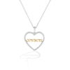 Thumbnail Image 1 of True Fans Dallas Cowboys 1/10 CT. T.W. Diamond Heart Necklace in Sterling Silver & 10K Yellow Gold