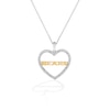 Thumbnail Image 0 of True Fans Chicago Bears 1/10 CT. T.W. Diamond Heart Necklace in Sterling Silver & 10K Yellow Gold