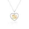 Thumbnail Image 0 of True Fans New York Giants 1/10 CT. T.W. Diamond Heart Necklace in Sterling Silver & 10K Yellow Gold